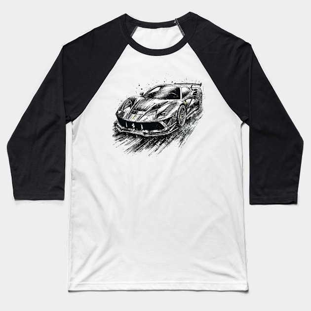 Ferrari F8 Baseball T-Shirt by Vehicles-Art